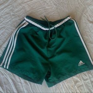 Forest green adidas shorts